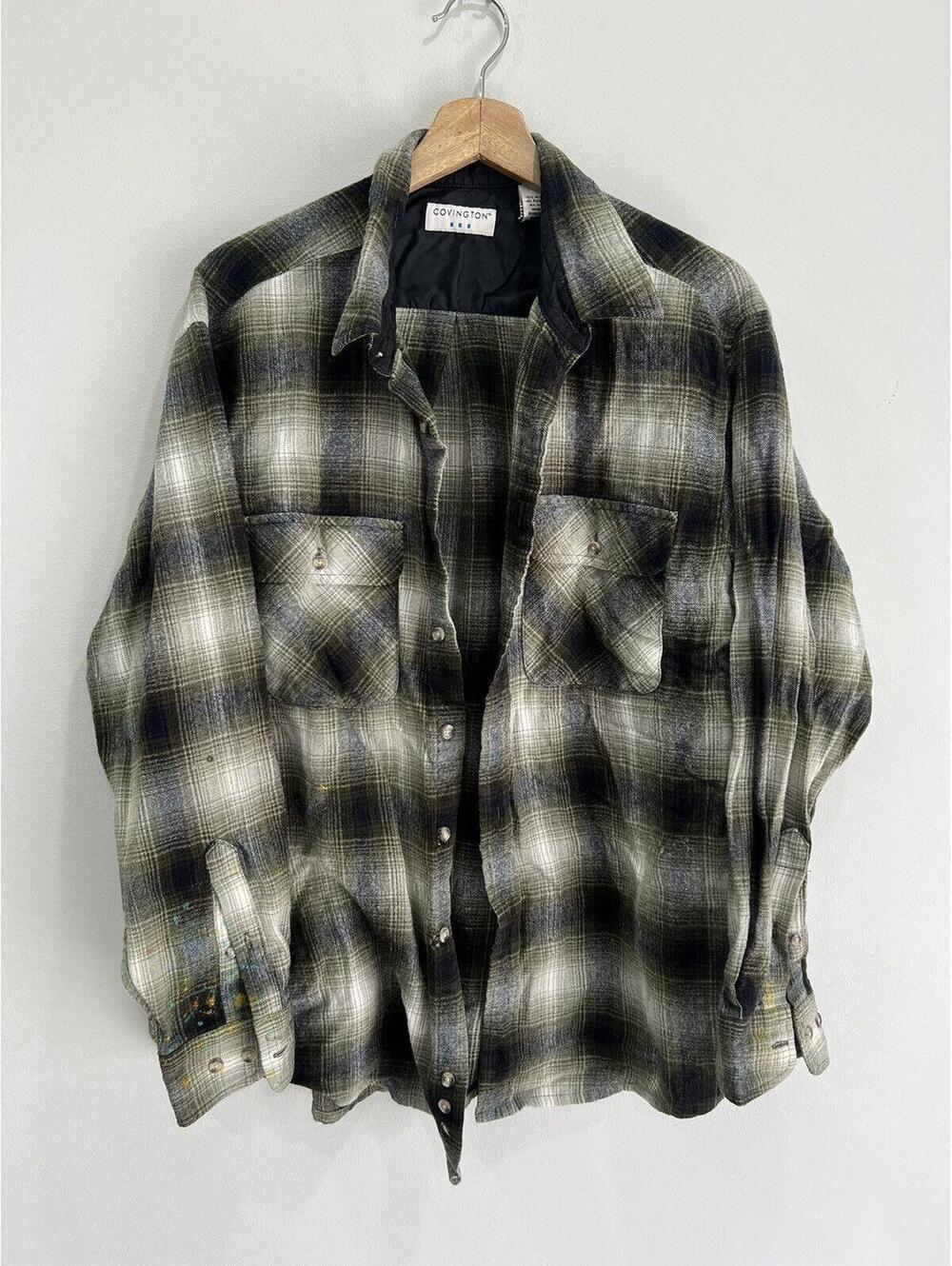 Vintage Covington Plaid Flannel Button Up shirt